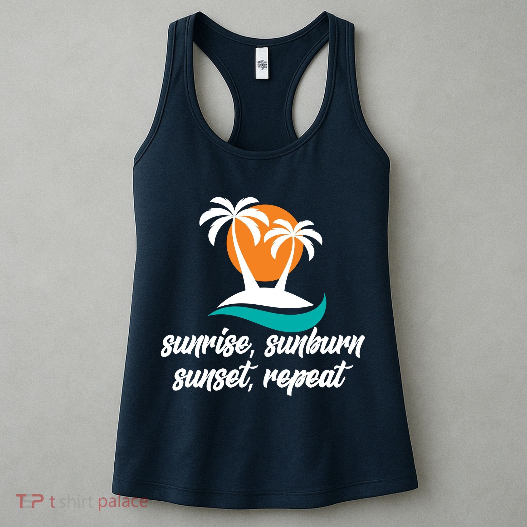 Sunrise Sunburn Sunset Repeat Palm Tree Women's Tank Top
