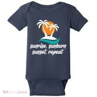 Sunrise Sunburn Sunset Repeat Palm Tree Baby Bodysuit thumb 0