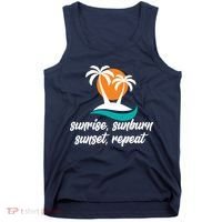 Sunrise Sunburn Sunset Repeat Palm Tree Tank Top thumb 0
