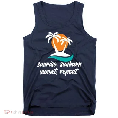 Sunrise Sunburn Sunset Repeat Palm Tree Tank Top