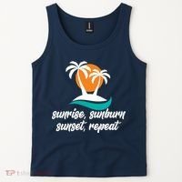 Sunrise Sunburn Sunset Repeat Palm Tree Tank Top thumb 2