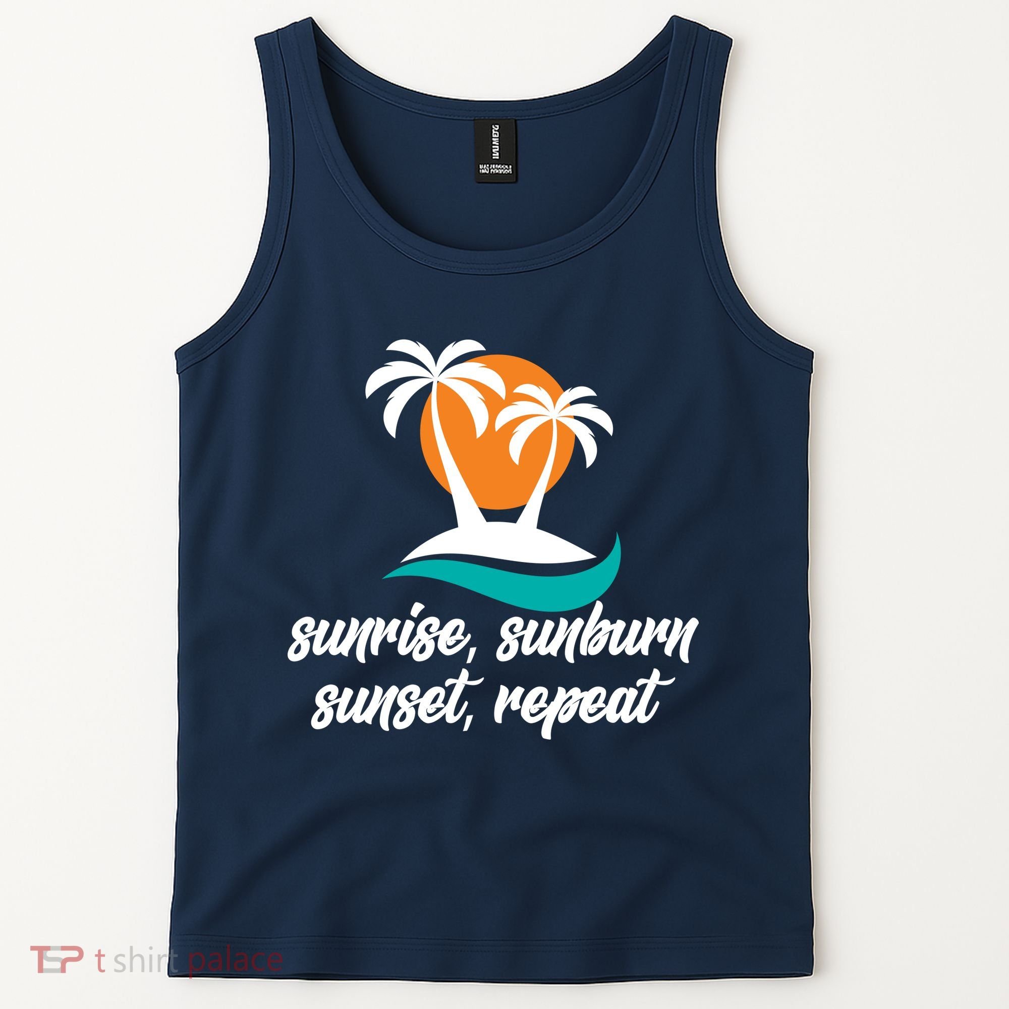 Sunrise Sunburn Sunset Repeat Palm Tree Tank Top