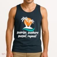 Sunrise Sunburn Sunset Repeat Palm Tree Tank Top thumb 3