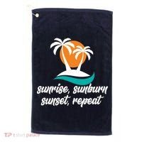 Sunrise Sunburn Sunset Repeat Palm Tree Golf Towel thumb 0