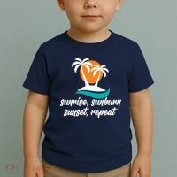 Sunrise Sunburn Sunset Repeat Palm Tree Toddler T-Shirt thumb 2
