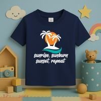 Sunrise Sunburn Sunset Repeat Palm Tree Toddler T-Shirt thumb 3
