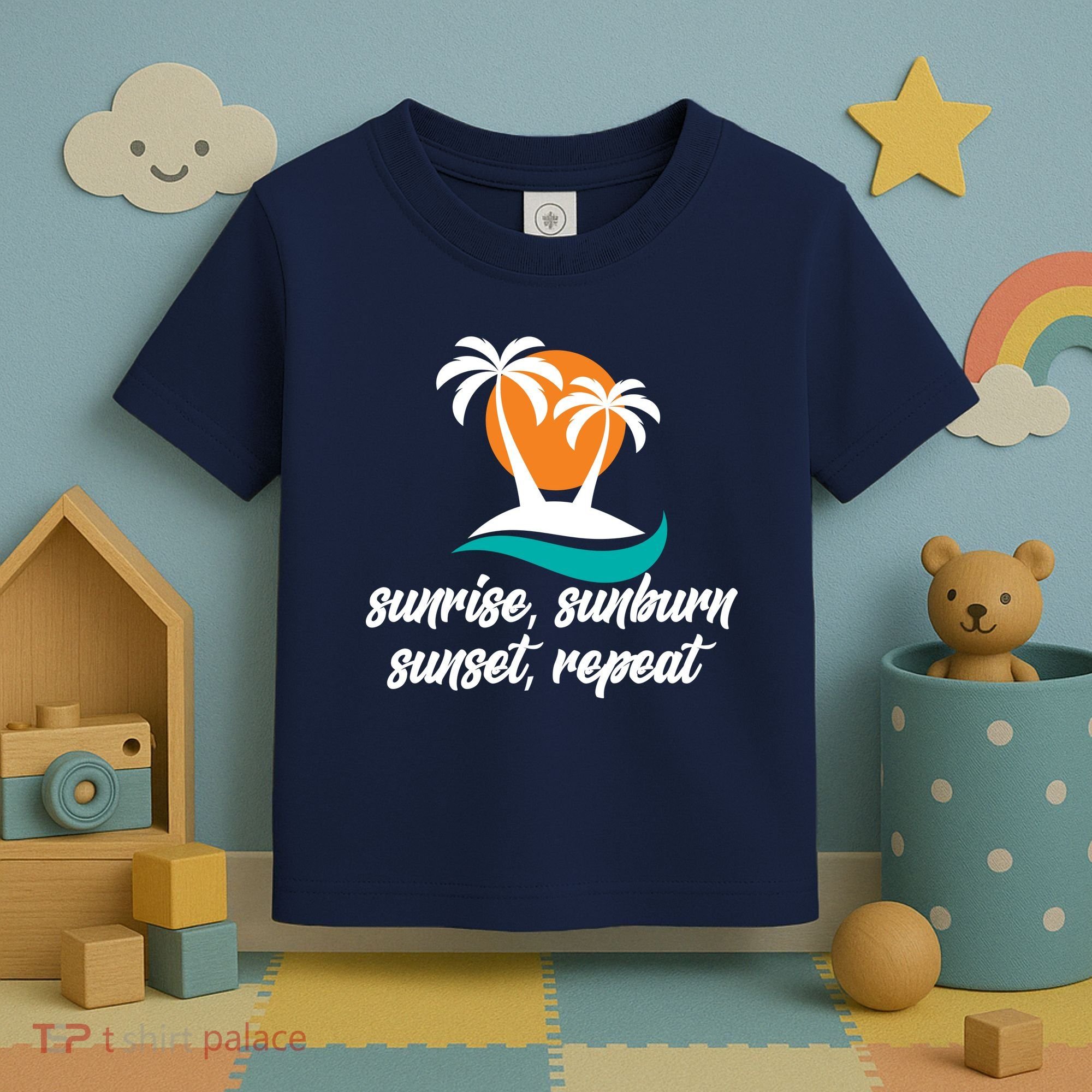 Sunrise Sunburn Sunset Repeat Palm Tree Toddler T-Shirt