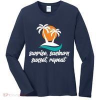 Sunrise Sunburn Sunset Repeat Palm Tree Women's Long Sleeve Shirt thumb 0