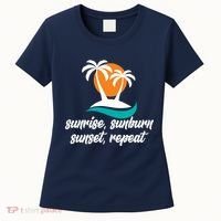 Sunrise Sunburn Sunset Repeat Palm Tree Women's T-Shirt thumb 0