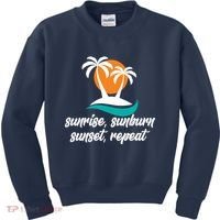 Sunrise Sunburn Sunset Repeat Palm Tree Kids Sweatshirt thumb 0