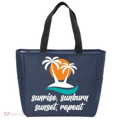Sunrise Sunburn Sunset Repeat Palm Tree Tote Bag
