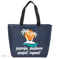 Sunrise Sunburn Sunset Repeat Palm Tree Tote Bag thumb 0