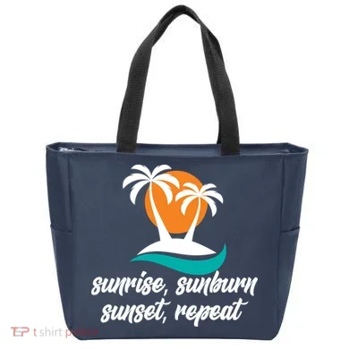 Sunrise Sunburn Sunset Repeat Palm Tree Tote Bag