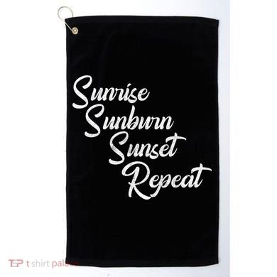 Sunrise Sunburn Sunset Repeat Vintage Golf Towel