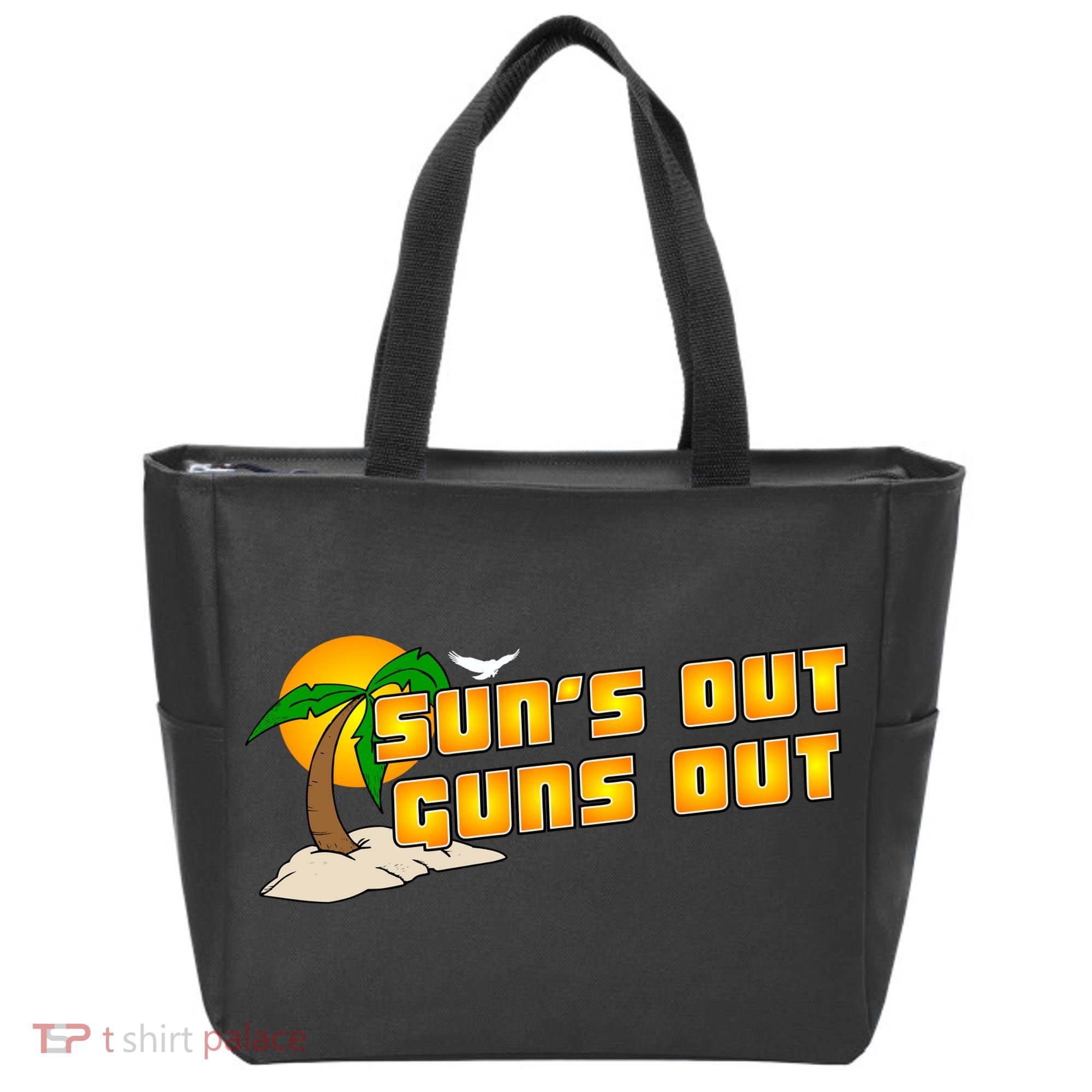 Sun's Got Guns Out Tote Bag
