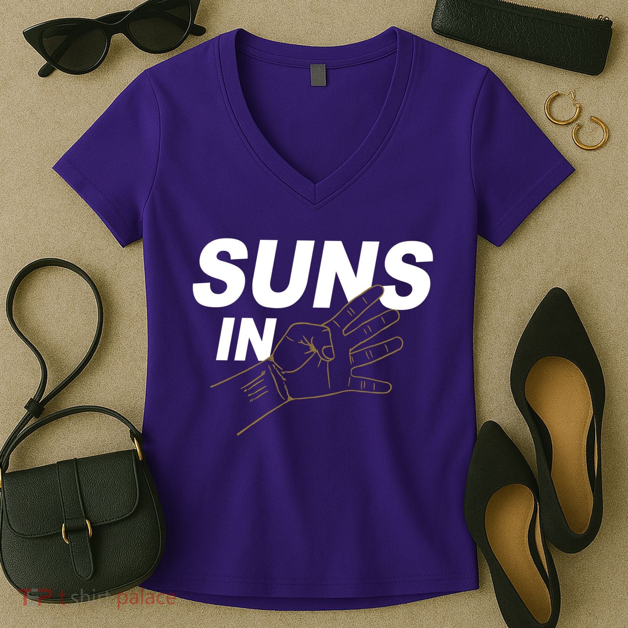 Suns In 4 Playoff Basketball Women's V-Neck T-Shirt