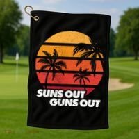 Suns Out Guns Out Golf Towel thumb 1