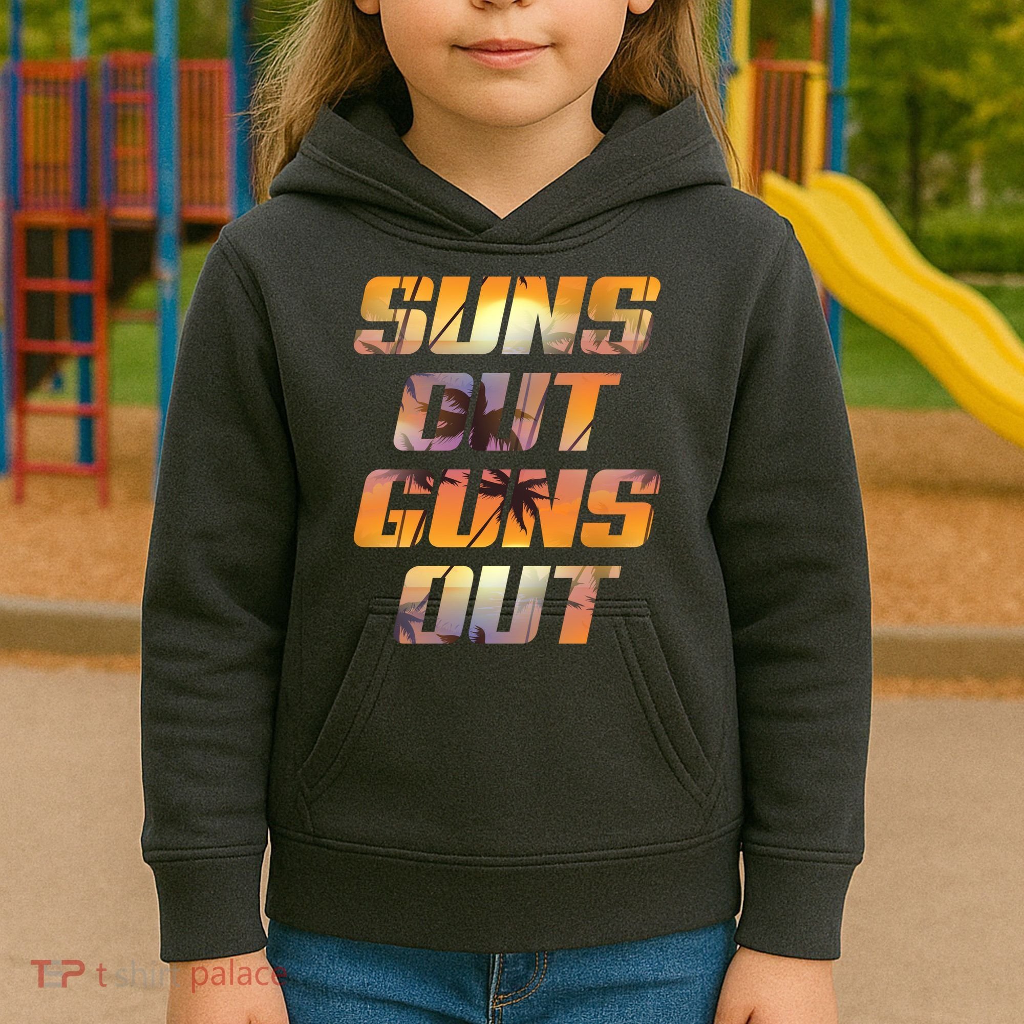 Suns Out Guns Out Summer Kids Hoodie