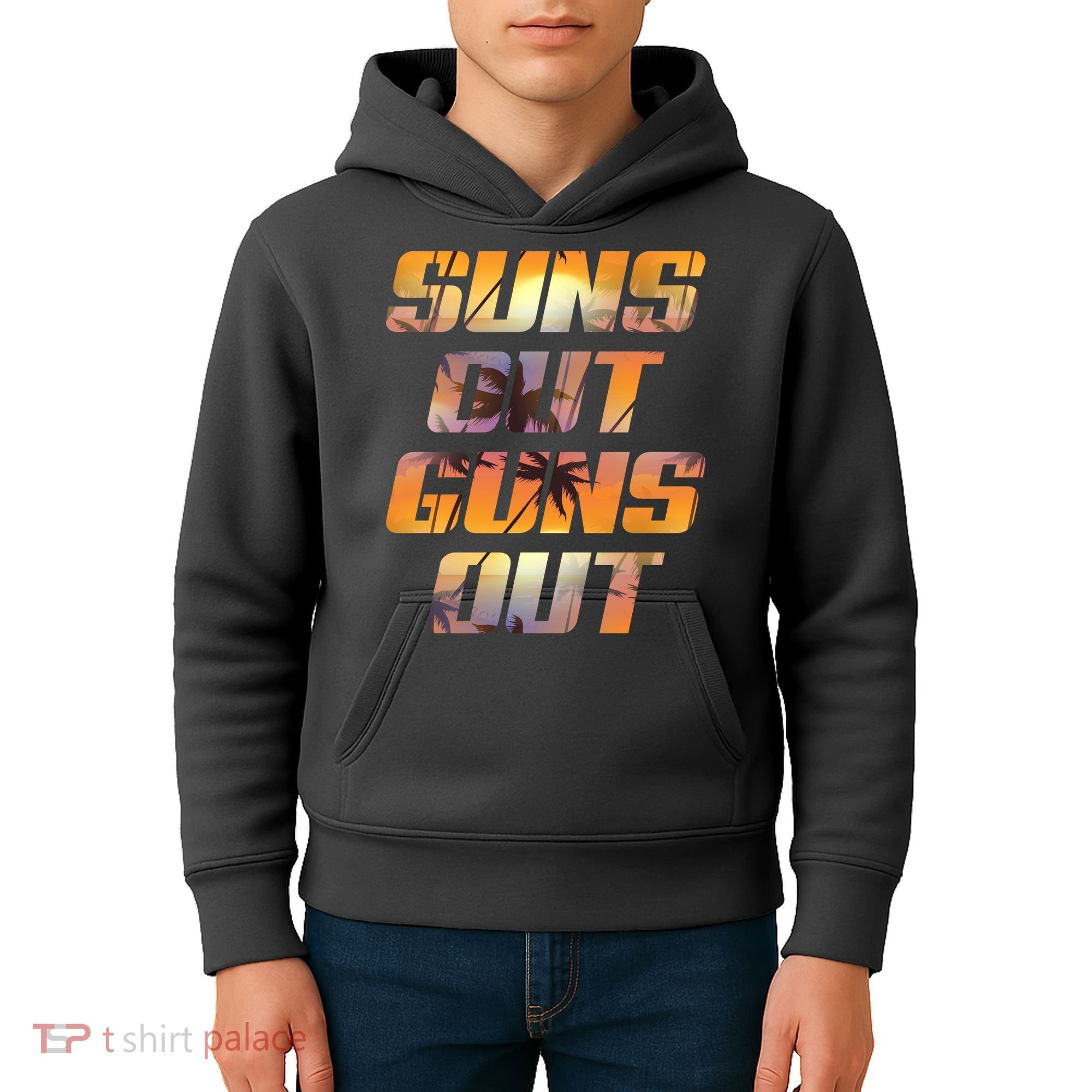 Suns Out Guns Out Summer Kids Hoodie
