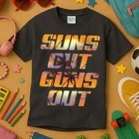 Suns Out Guns Out Summer Kids T-Shirt thumb 3