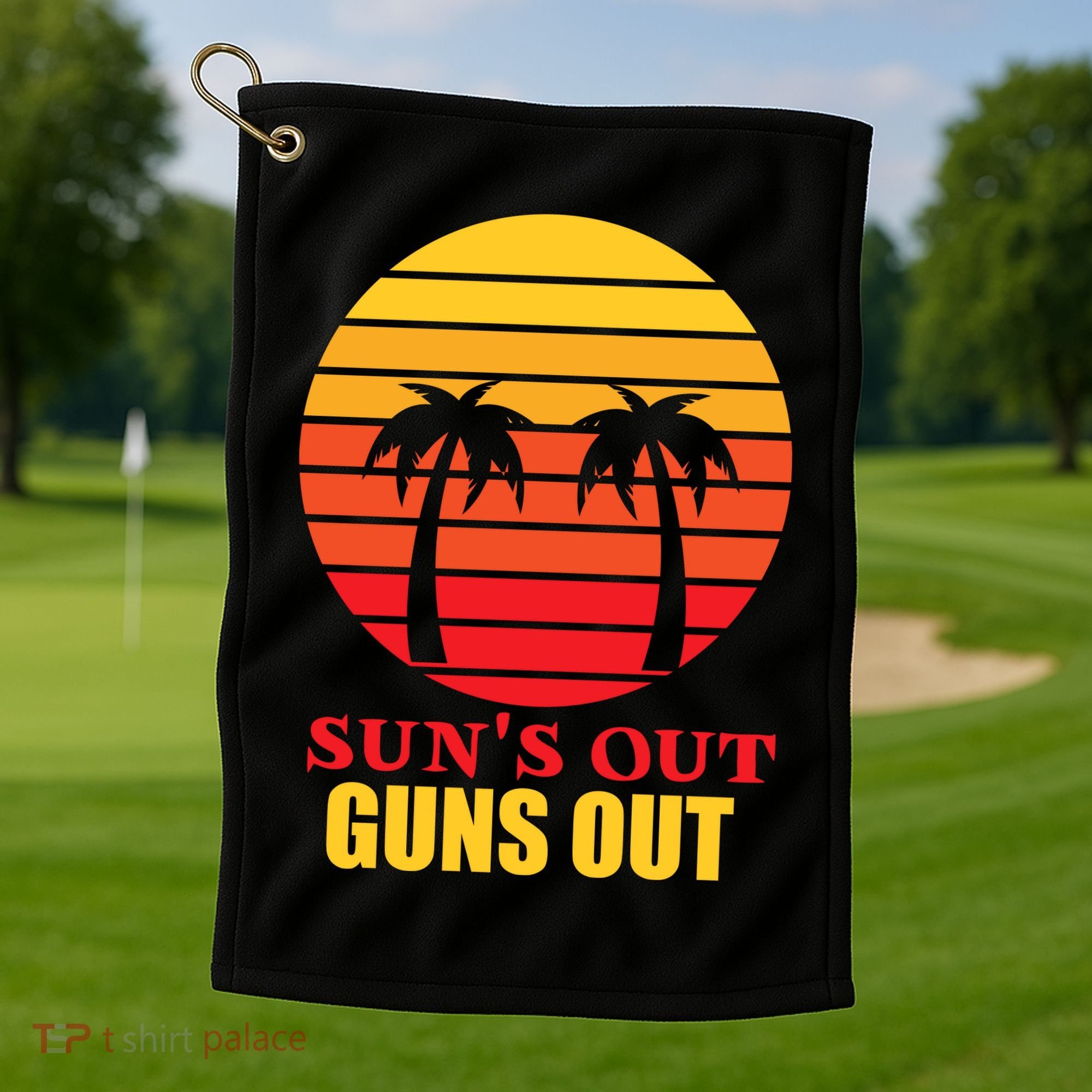 Sun's Out Guns Out Summer Party Golf Towel