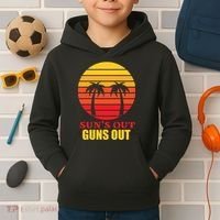 Sun's Out Guns Out Summer Party Kids Hoodie thumb 2