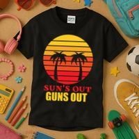 Sun's Out Guns Out Summer Party Kids T-Shirt thumb 3