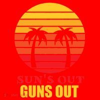 Sun's Out Guns Out Summer Party Santa Hat thumb 1