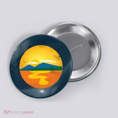Sunset And Mountains Button