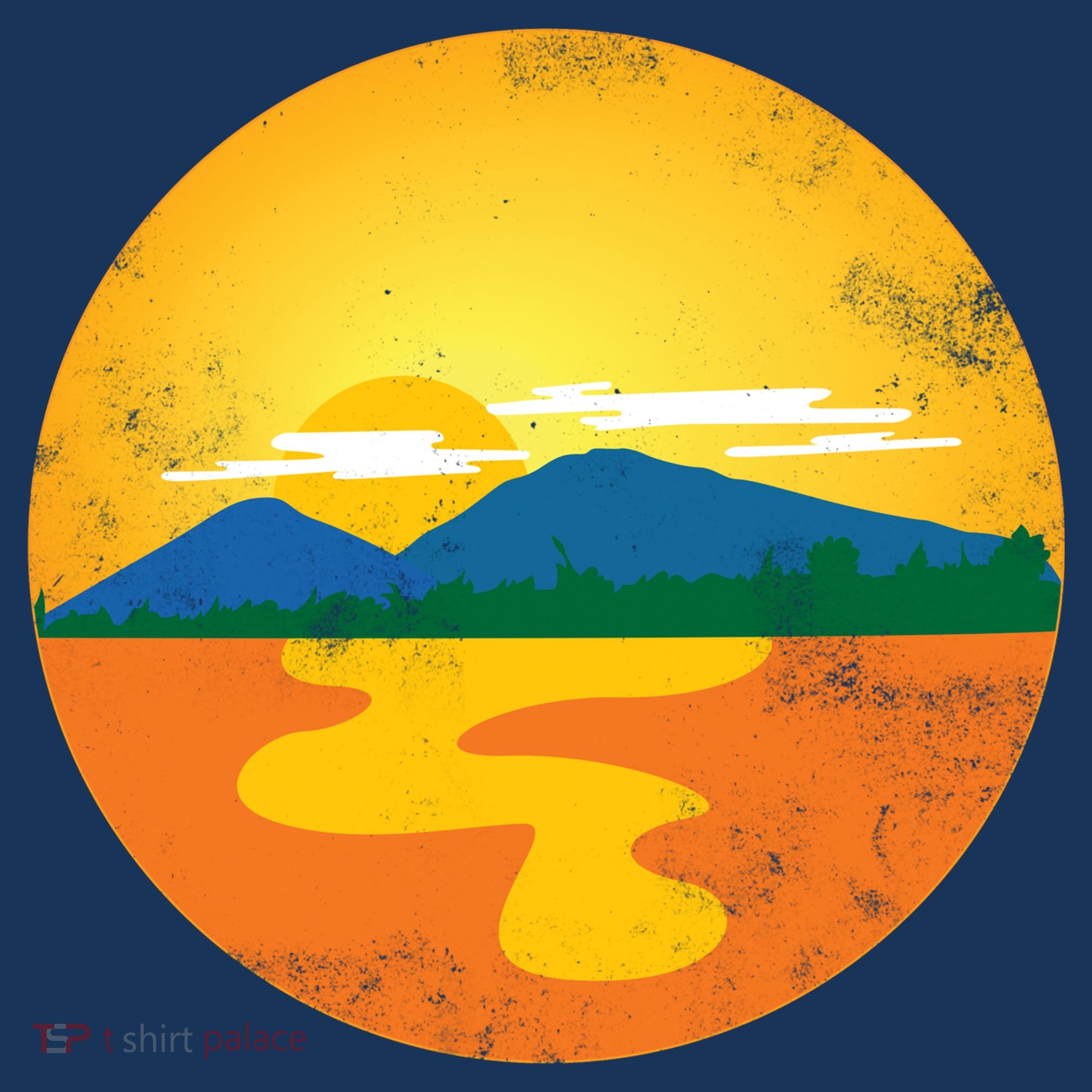 Sunset And Mountains Button