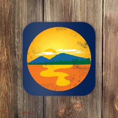 Sunset And Mountains Coaster