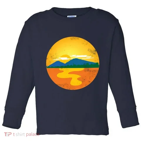 Sunset And Mountains Toddler Long Sleeve in the selected color