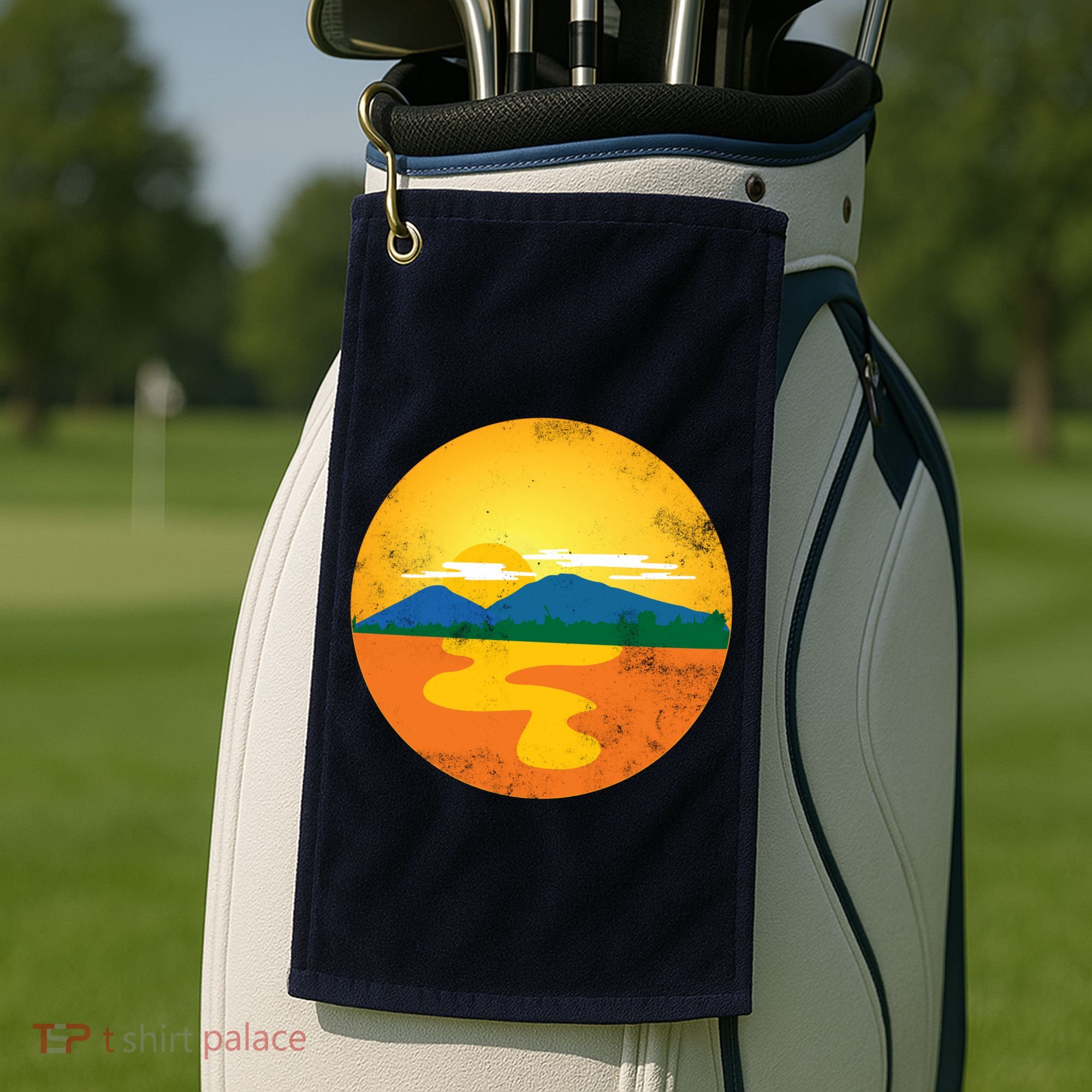 Sunset And Mountains Golf Towel