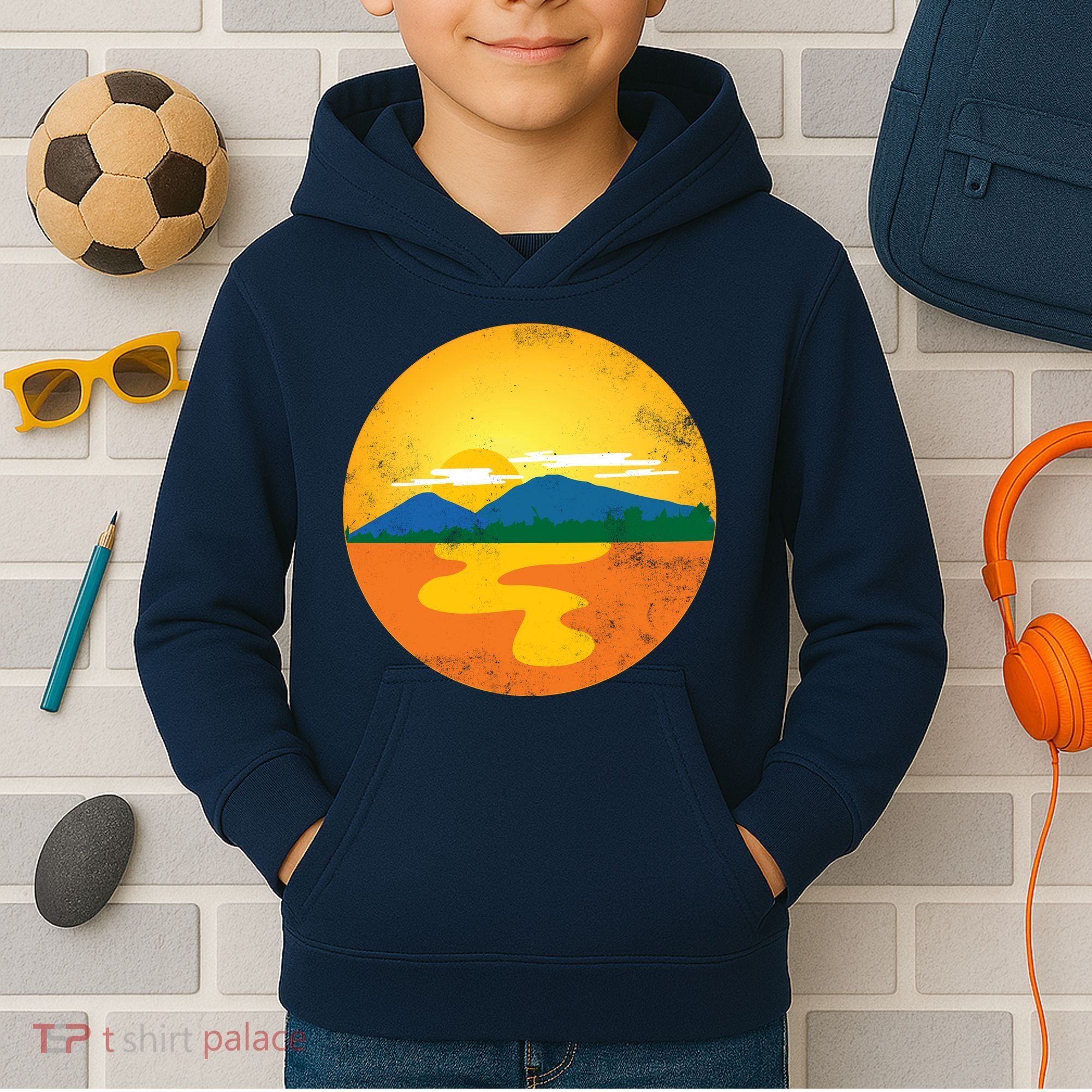 Sunset And Mountains Kids Hoodie