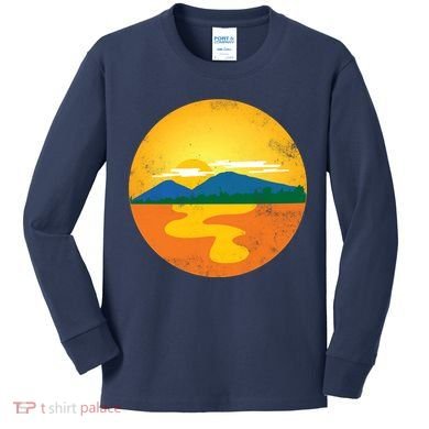 Sunset And Mountains Kids Long Sleeve Shirt