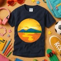 Sunset And Mountains Kids T-Shirt thumb 3