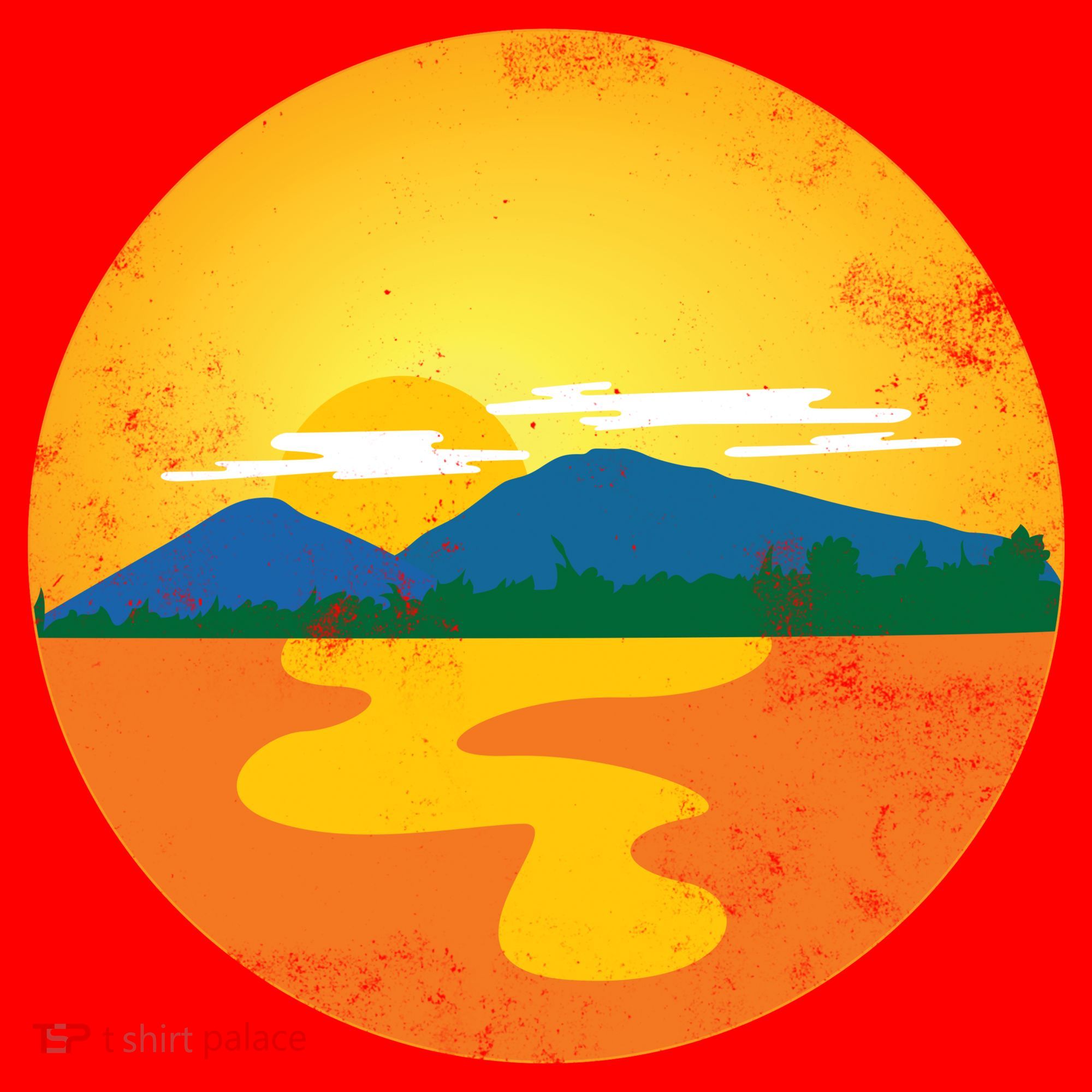 Sunset And Mountains Santa Hat