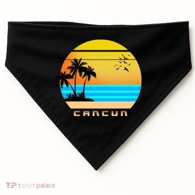 Sunset Beach Cancun Emblem USA-Made Doggie Bandana