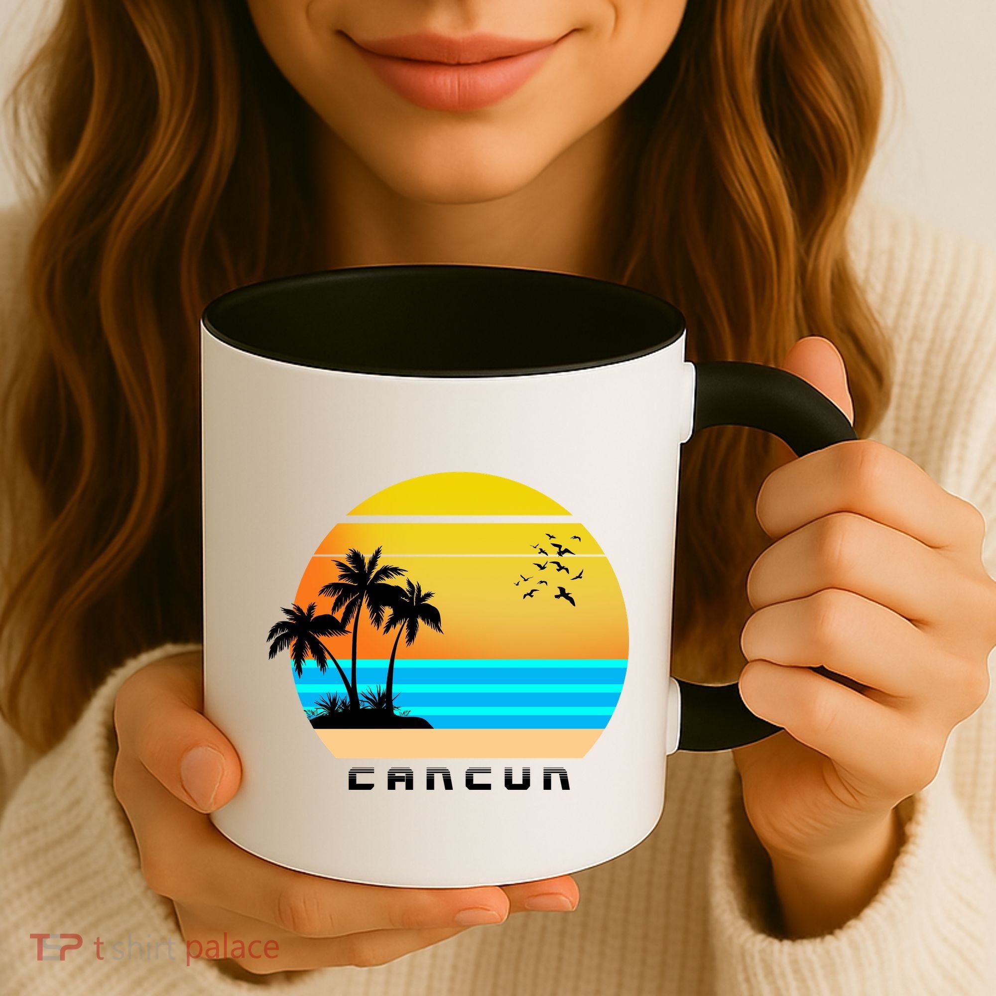 Sunset Beach Cancun Emblem Coffee Mug