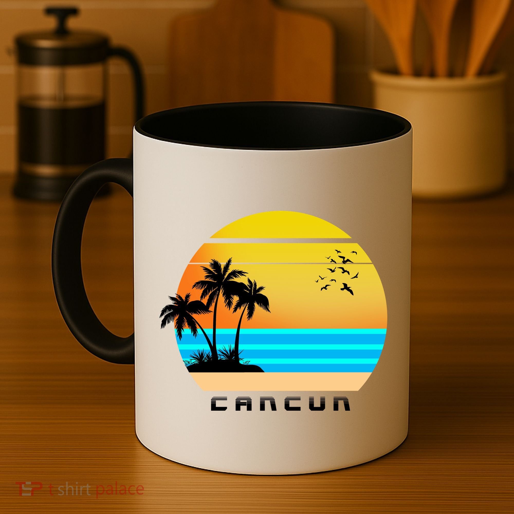 Sunset Beach Cancun Emblem Coffee Mug
