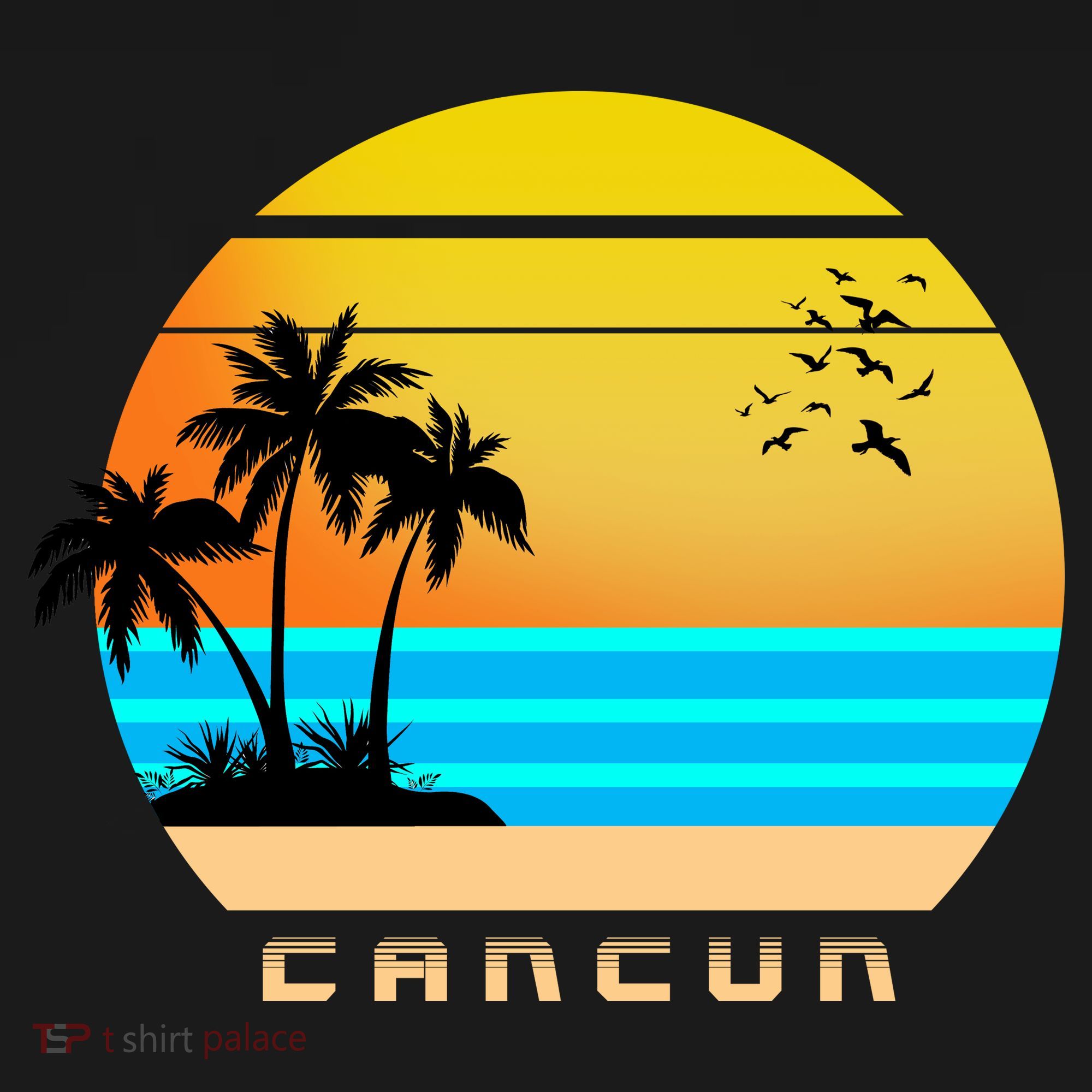 Sunset Beach Cancun Emblem Pajama Set