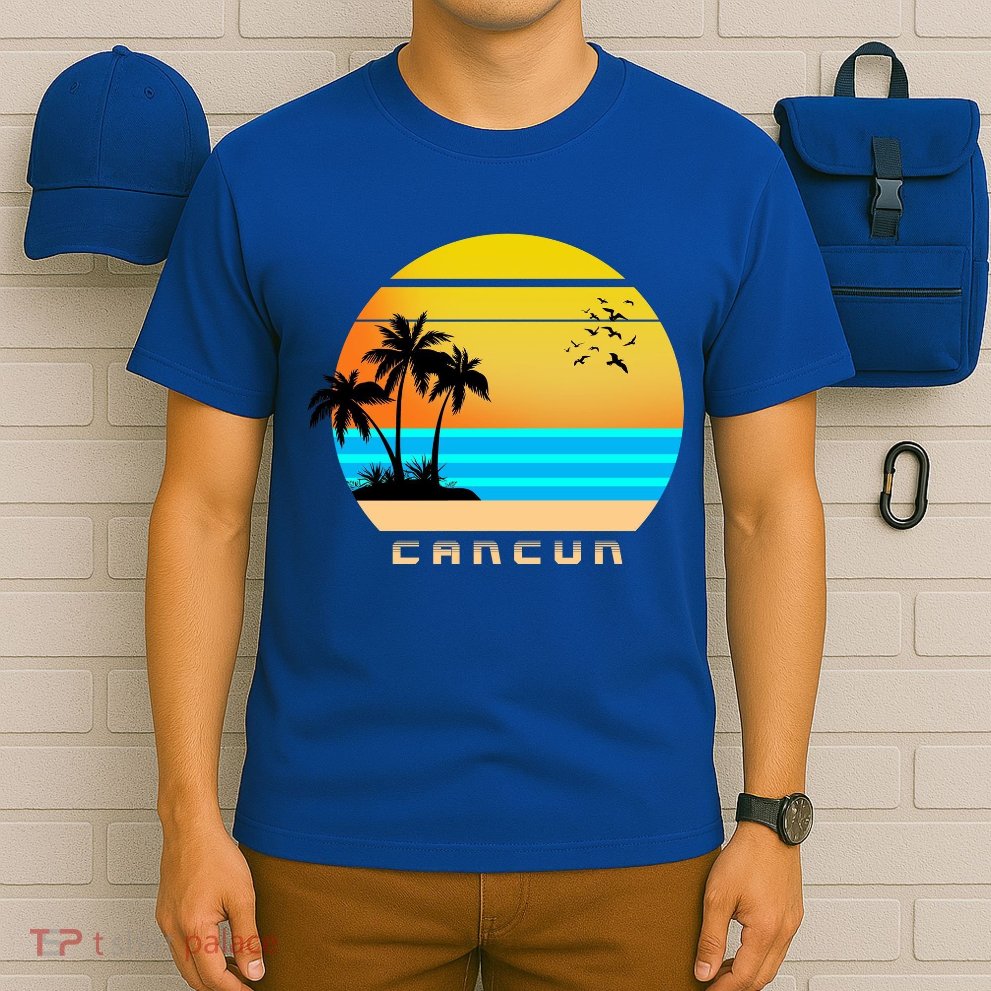 Sunset Beach Cancun Emblem T-Shirt