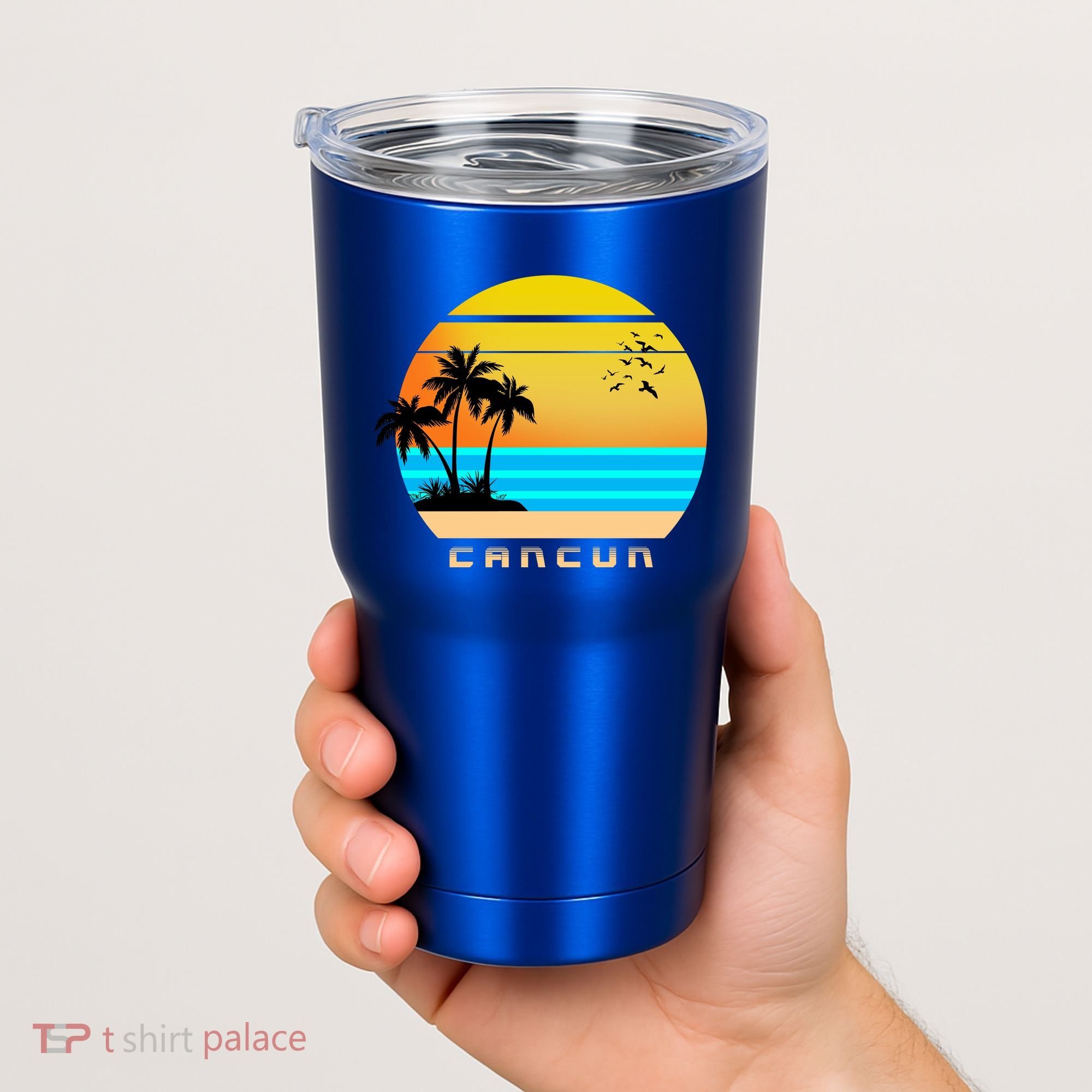 Sunset Beach Cancun Emblem Tumbler