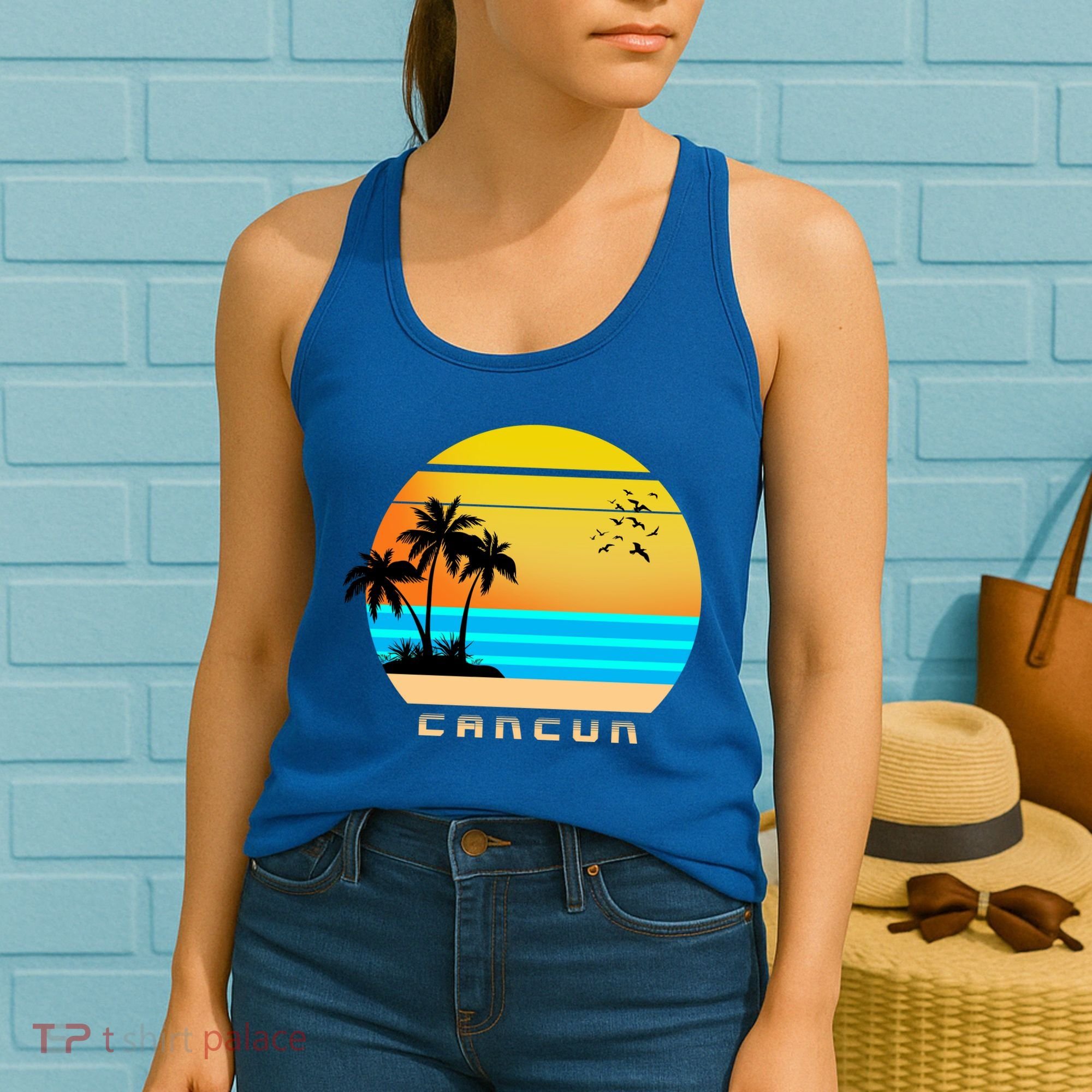 Sunset Beach Cancun Emblem Women's Tank Top