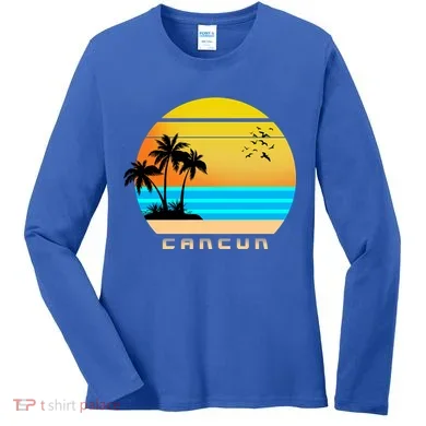 Sunset Beach Cancun Emblem Women's Long Sleeve Shirt