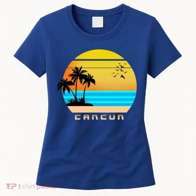 Sunset Beach Cancun Emblem Women's T-Shirt