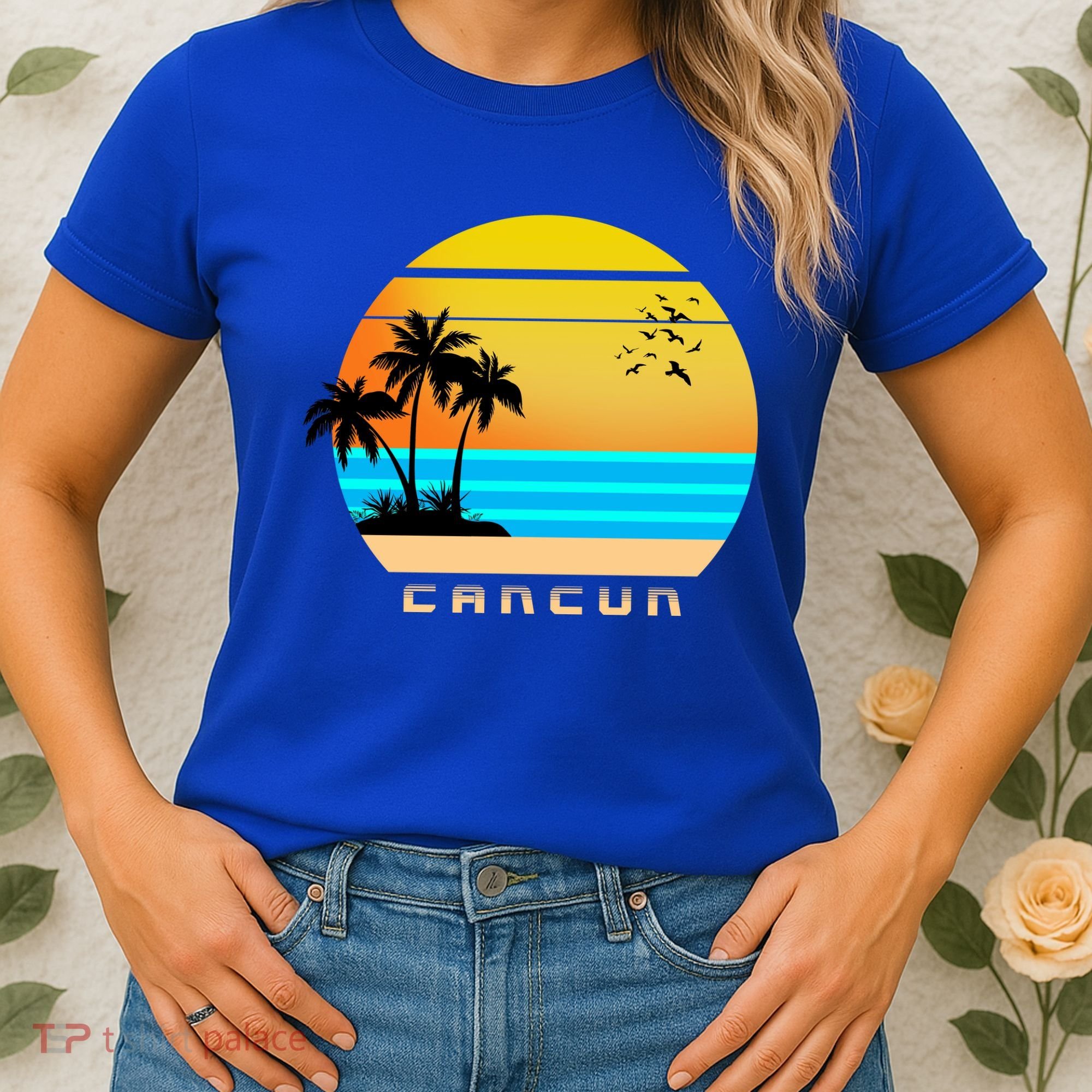 Sunset Beach Cancun Emblem Women's T-Shirt