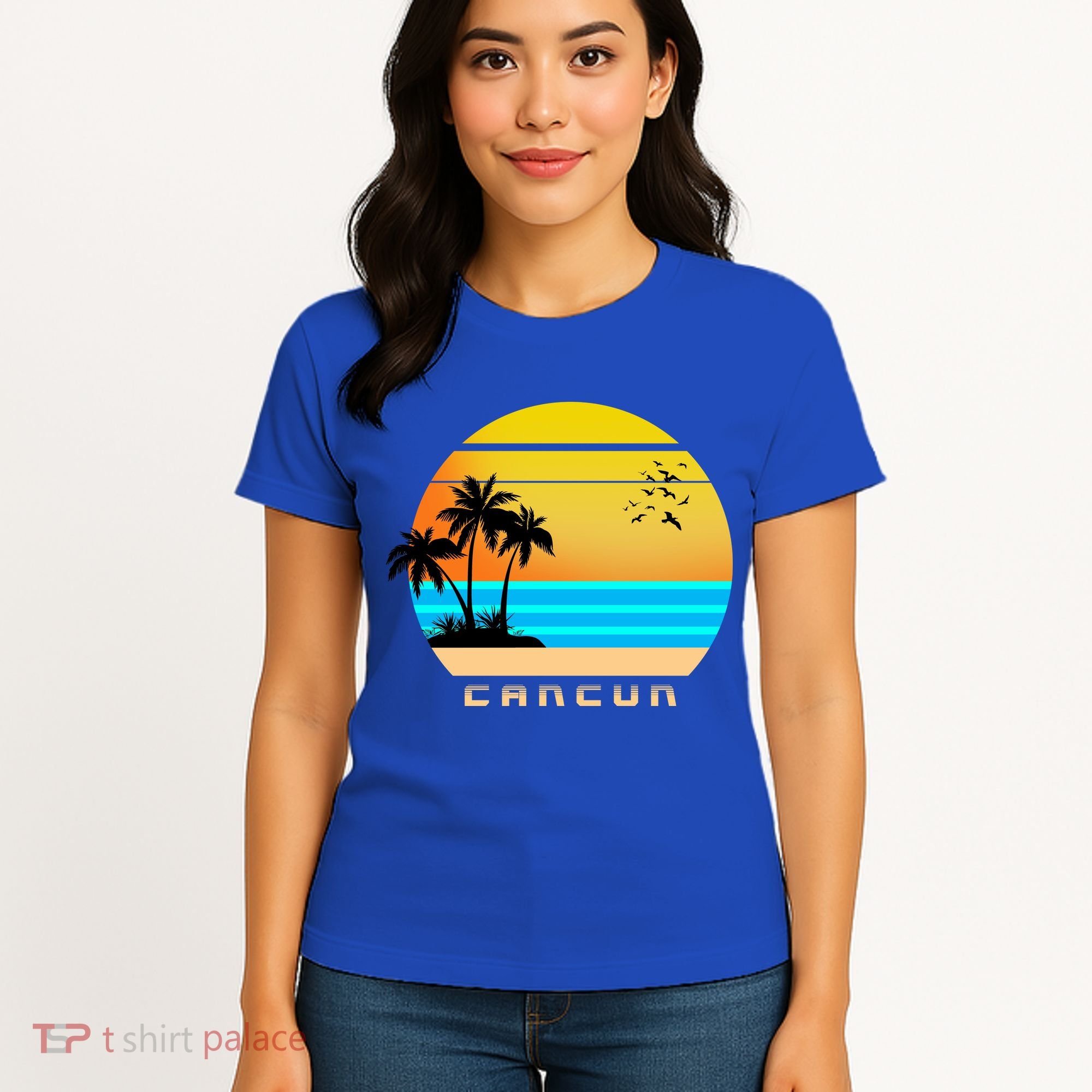 Sunset Beach Cancun Emblem Women's T-Shirt