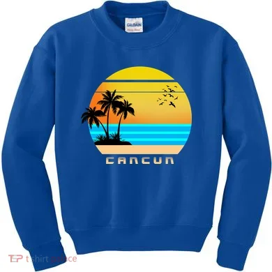 Sunset Beach Cancun Emblem Kids Sweatshirt