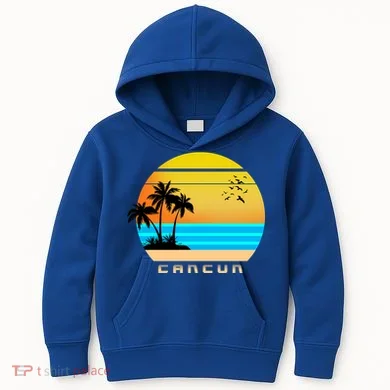 Sunset Beach Cancun Emblem Kids Hoodie